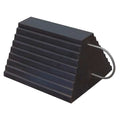 Wheel Chock, Molded Rbr w/Stl Grab, Black