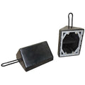 Wheel Chock, Molded Rbr w/Stl Grab, Black