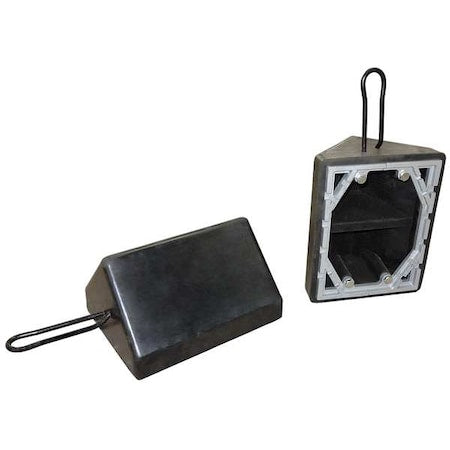 Wheel Chock, Molded Rbr w/Stl Grab, Black
