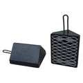 Wheel Chock, Molded Rbr w/Stl Grab, Black