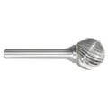 Carbide Bur, Ball Shape, 1/2 In, 1/4 Shank