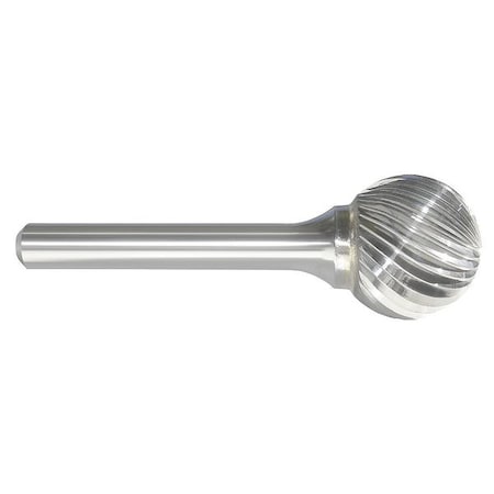 Carbide Bur, Ball Shape, 5/8 In, 1/4 Shank