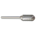 Carbide Bur, Radius End, 1/4 In, 1/4 Shank