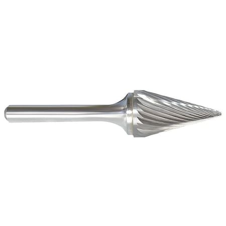 Carbide Bur, Pointed Cone, 1/4, 1/4 Shank