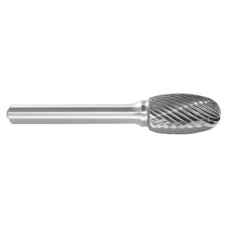 Carbide Bur, Oval, 3/8 In, 1/4 Shank