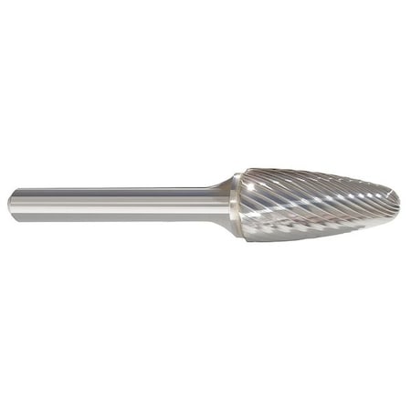Carbide Bur, Tree, 1/2 In, 1/4 Shank