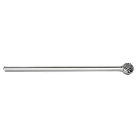 Carbide Bur, Ball Shape, 3/8 In, 1/4 Shank