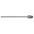 Carbide Bur, Oval, 1/2 In, 1/4 Shank