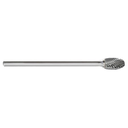 Carbide Bur, Oval, 1/2 In, 1/4 Shank
