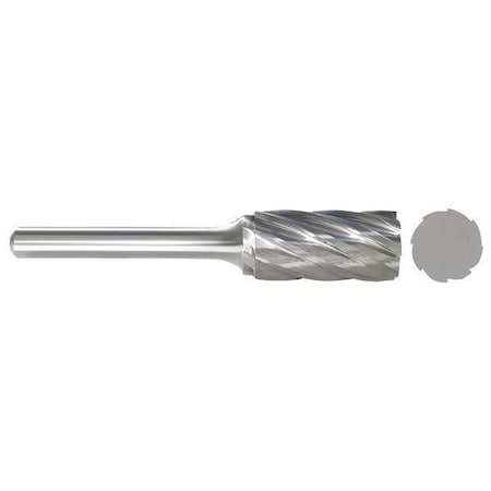 Carbide Bur, Cylinder, 3/4 In, 1/4 Shank