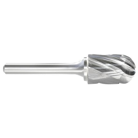 Carbide Bur, Radius End, 3/8 In, 1/4 Shank