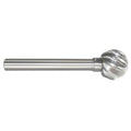 Carbide Bur, Ball Shape, 3/4 In, 1/4 Shank