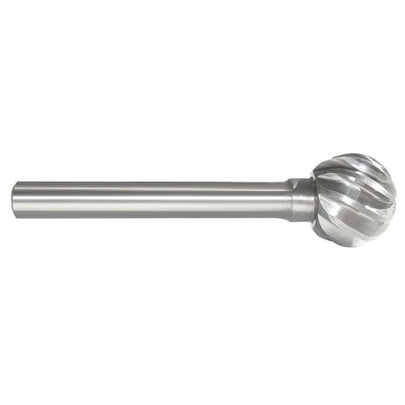 Carbide Bur, Ball Shape, 3/4 In, 1/4 Shank