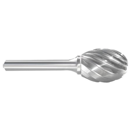 Carbide Bur, Oval, 1/2 In, 1/4 Shank