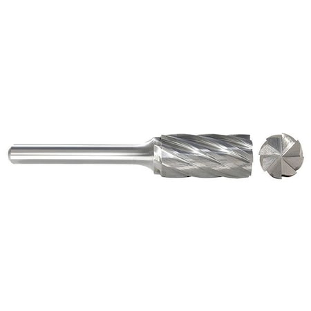 Carbide Bur, End Cut, 1/4 In, 1/4 Shank