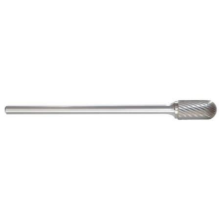 Carbide Bur, Radius End, 3/8 In, 1/4 Shank