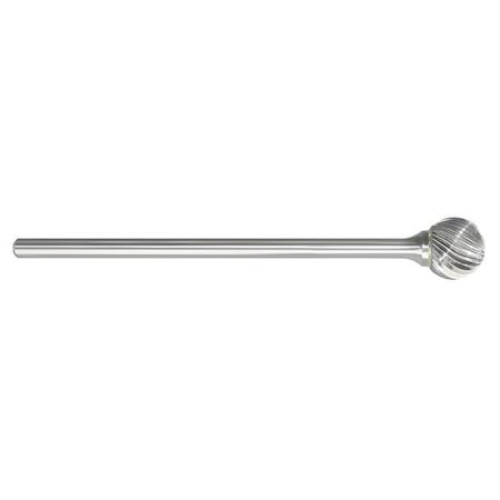 Carbide Bur, Ball Shape, 3/8 In, 1/4 Shank