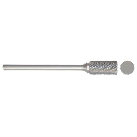 Carbide Bur, Cylinder, 1/4 In, 1/4 Shank