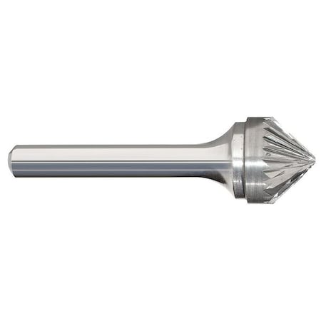 Carbide Bur, Cone, 3/8 In, 1/4 Shank