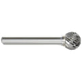 Carbide Bur, Ball Shape, 1/2 In, 1/4 Shank