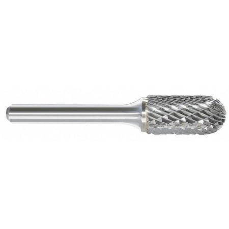 Carbide Bur, Radius End, 1/4 In, 1/8 Shank