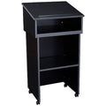 Tabletop Lectern with AV Cart/Lectern Base, Black