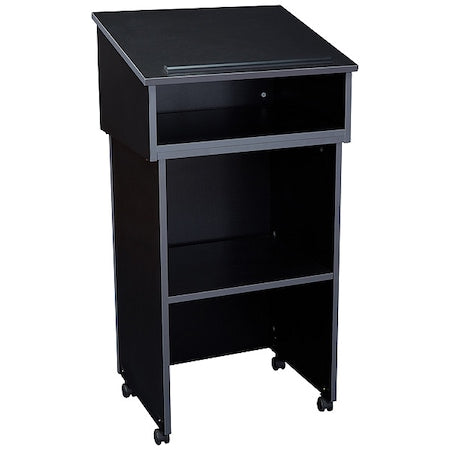 Tabletop Lectern with AV Cart/Lectern Base, Black