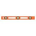 Level, Plastic, 24 In L, 3 Vials, Orange