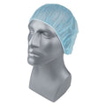 Bouffant Cap, Polypropylene, 21 in Dia., Blue, M, 1000 PK