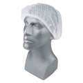 Bouffant Cap, Polypropylene, 24 in Dia., White, L, 100 PK