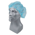 Bouffant Cap, Polypropylene, 24 in Dia., Blue, L, 1000 PK