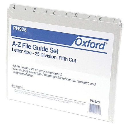 Index Tab Set,Gray,Pressboard,PK25