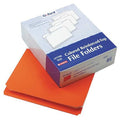 File Folders 8-1/2" x 11", Straight Tab, Orange, Pk100