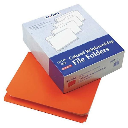 File Folders 8-1/2" x 11", Straight Tab, Orange, Pk100