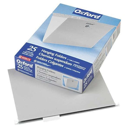 Hanging File Folders, Gray, PK25