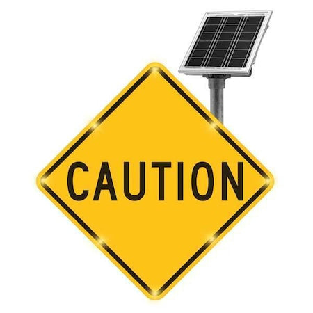 LED Traffic Sign, caution, Black/Yellow, 30" W, 30" H