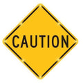 LED Traffic Sign, caution, Black/Yellow, 30" W, 30" H