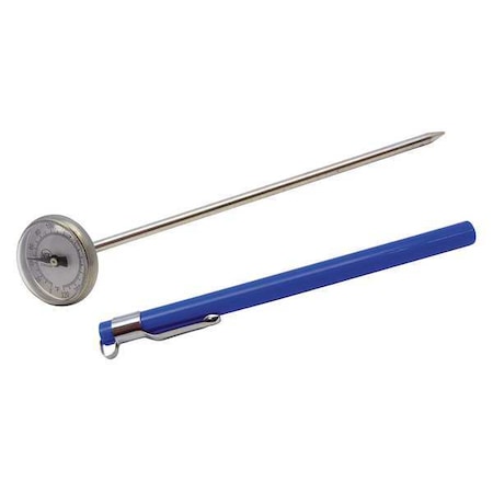 5" Stem Analog Dial Pocket Thermometer, 0 Degrees to 220 Degrees F