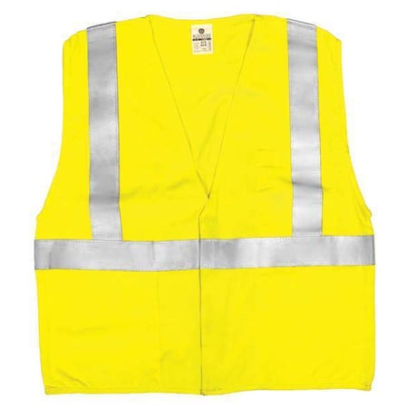 2XL Class 2 Flame Resistant High Visibility Vest, Lime