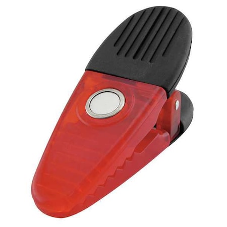 Magnetic Plastic Clips, Red, PK2