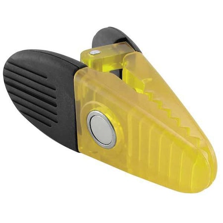 Magnetic Plastic Clips, Yellow, PK2