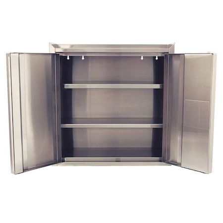 18 304 Stainless steel 30 in H, 30 in W, 12 in D, Stationary, Gray, 2 Adjustable Shelves Shelves