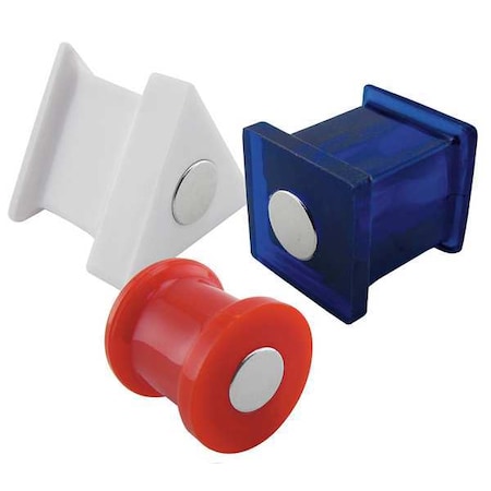 Magnetic Push Pins, Red, White, Blue, PK6