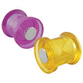 Magnetic Push Pins, Purple, Yellow, PK10