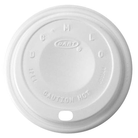 Lid for 10 to 14 oz. Hot Cup, Dome, Sip Through, White, Pk1000