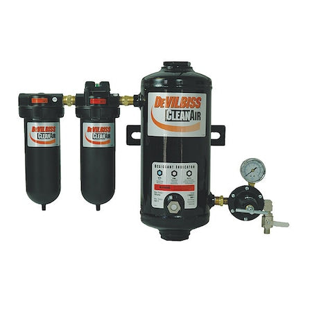 Desiccant Air Drying System, 3-Stage, ISO Class 1, 1/2 in NPT, 25 cfm, -40 Degree F Dew Point