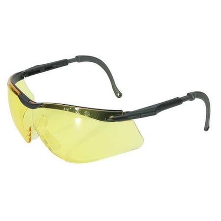 N-Vision, Safety Glasses, Anti-Fog, Anti-Static & Anti-Scratch, Amber Lens, Black, Gray Frame