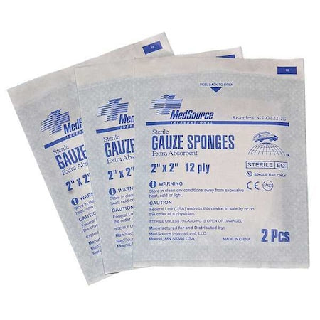 Sterile Gauze Sponges, White, 2x2", PK1500
