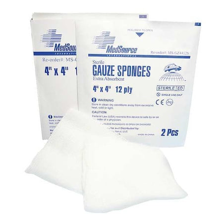 Sterile Gauze Sponges, White, 4x4", PK600