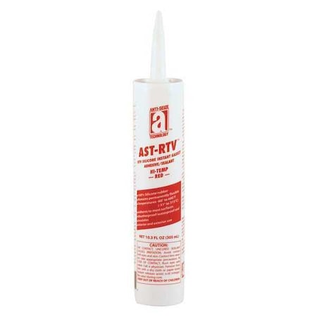 Waterproof RTV Gasket Maker, 10.3 oz, Red, Temp Range -85 to 450 Degrees F